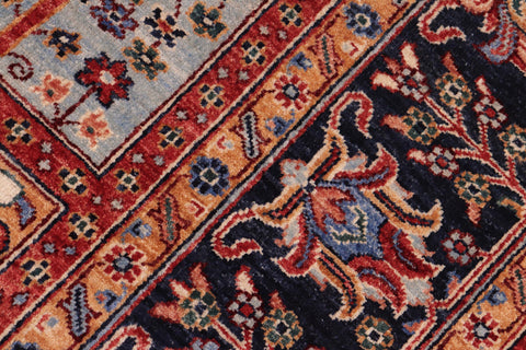 handmade Geometric Kafkaz Red Blue Hand Knotted RECTANGLE 100% WOOL area rug 8' x 9'