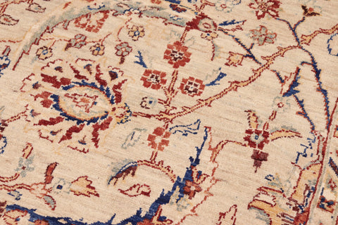 handmade Traditional Kafkaz Tan Blue Hand Knotted RECTANGLE 100% WOOL area rug 8x10