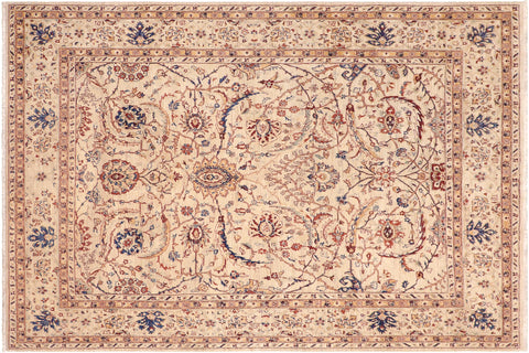 handmade Traditional Kafkaz Tan Blue Hand Knotted RECTANGLE 100% WOOL area rug 8x10