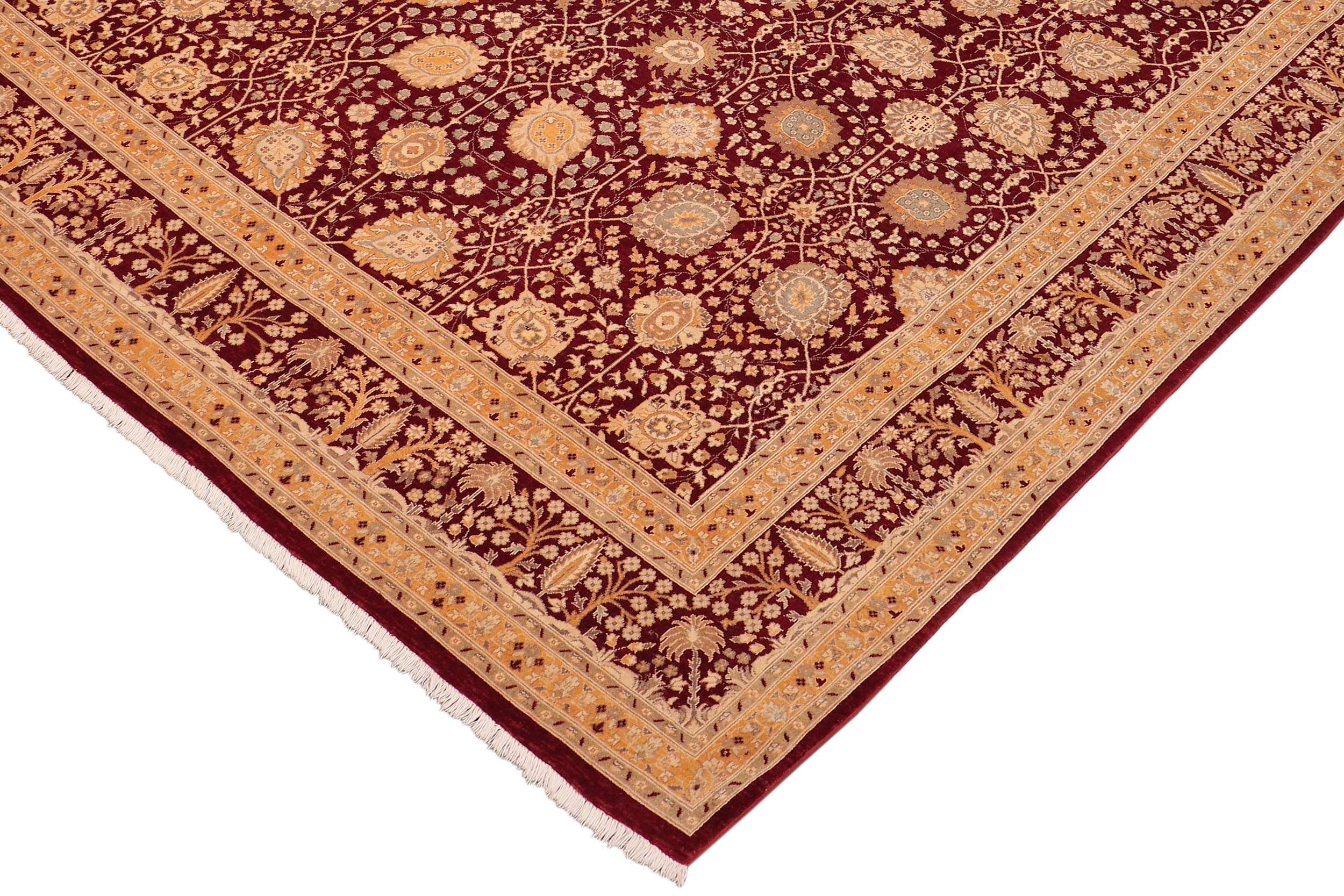 handmade Transitional Design Red Gold Hand Knotted RECTANGLE 100% WOOL area rug 8' x 10'