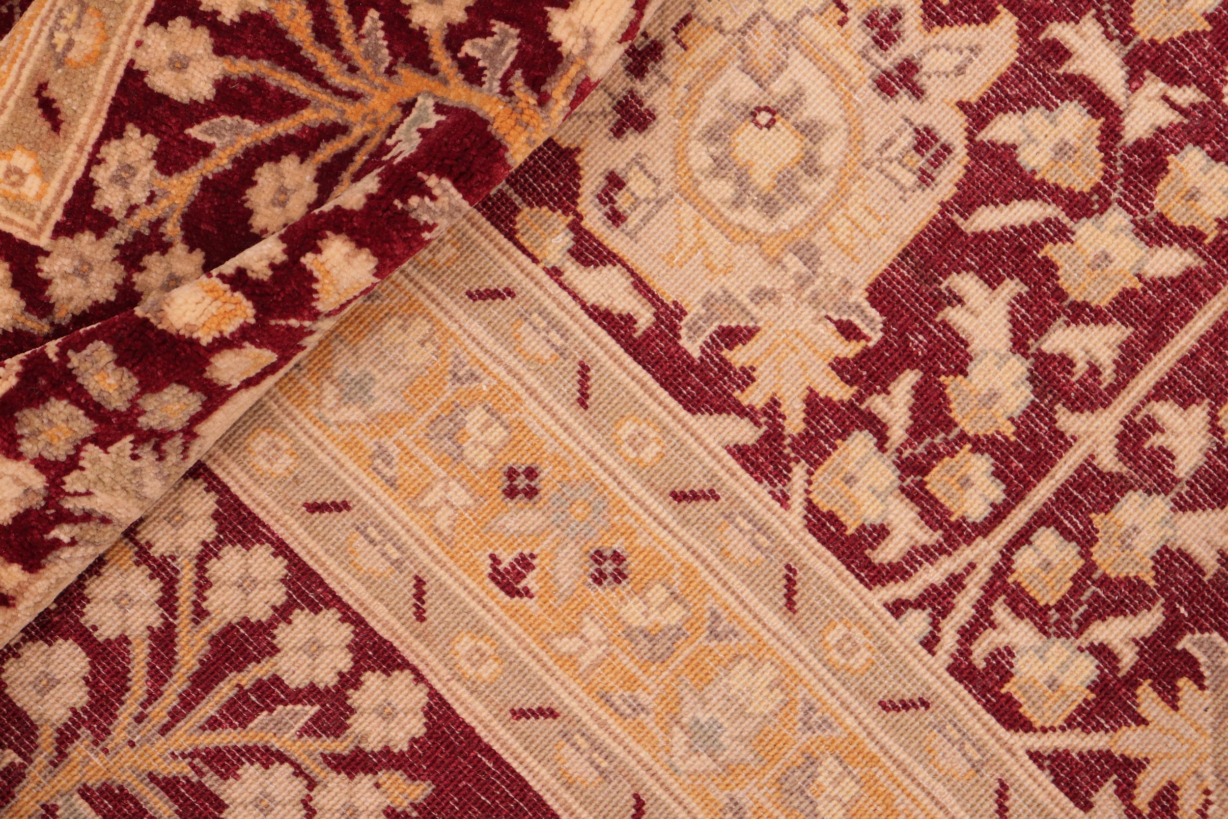 handmade Transitional Design Red Gold Hand Knotted RECTANGLE 100% WOOL area rug 8' x 10'