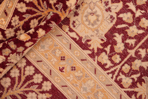 handmade Transitional Design Red Gold Hand Knotted RECTANGLE 100% WOOL area rug 8' x 10'