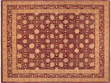 Turkish Knotted Istanbul Marlene Red/Gold Wool Rug - 8'5'' x 10'4''