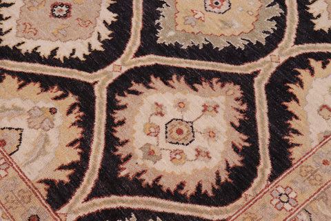 handmade Transitional Kafkaz Black Ivory Hand Knotted RECTANGLE 100% WOOL area rug 9' x 12'
