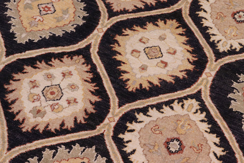 handmade Transitional Kafkaz Black Ivory Hand Knotted RECTANGLE 100% WOOL area rug 9' x 12'