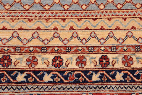 handmade Geometric Kurjean Rust Blue Hand Knotted RECTANGLE 100% WOOL area rug 10x14