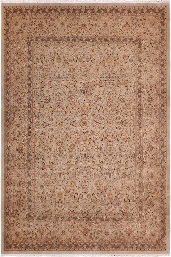 handmade Traditional  Blue Tan Hand Knotted RECTANGLE 100% WOOL area rug 8'X11'