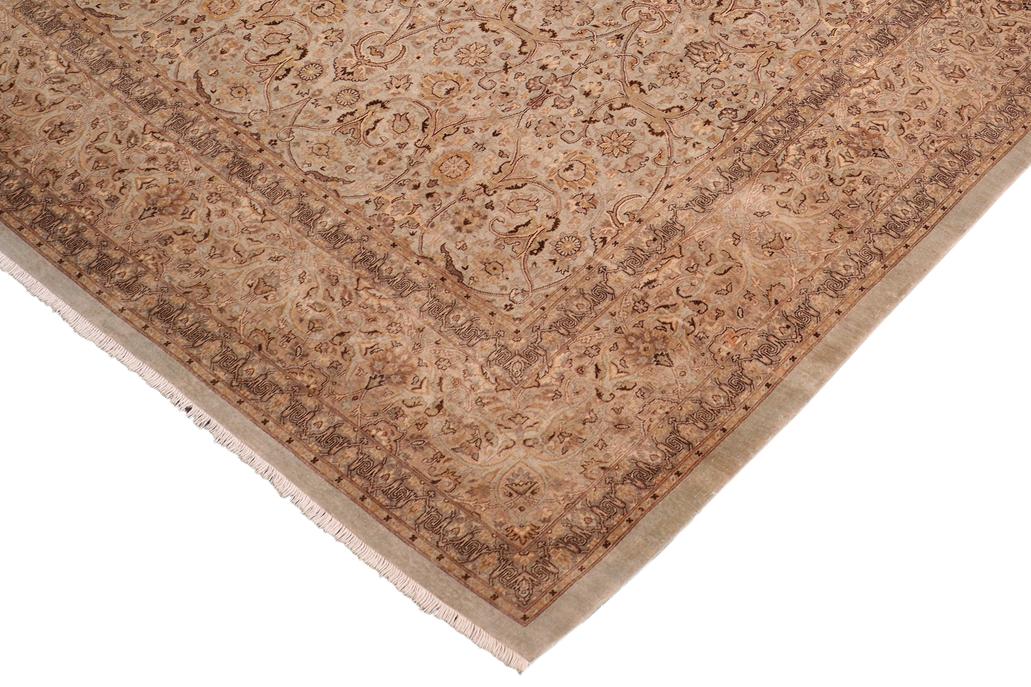 handmade Traditional  Blue Tan Hand Knotted RECTANGLE 100% WOOL area rug 8'X11'