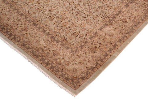 handmade Traditional  Blue Tan Hand Knotted RECTANGLE 100% WOOL area rug 8'X11'