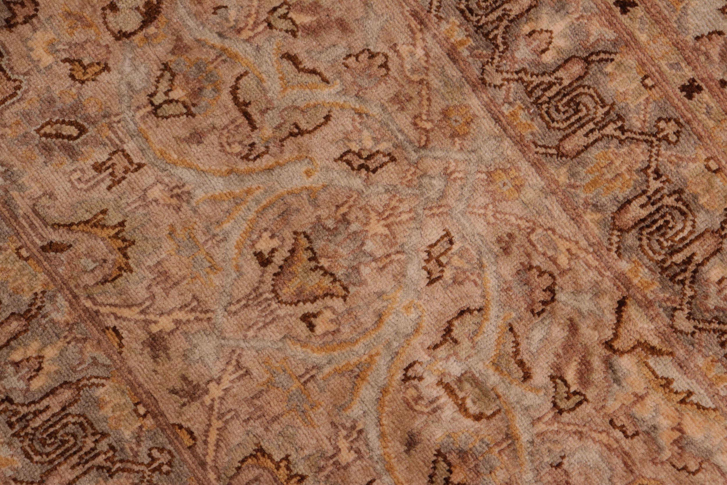 handmade Transitional  Blue Tan Hand Knotted RECTANGLE 100% WOOL area rug 8' x 11'