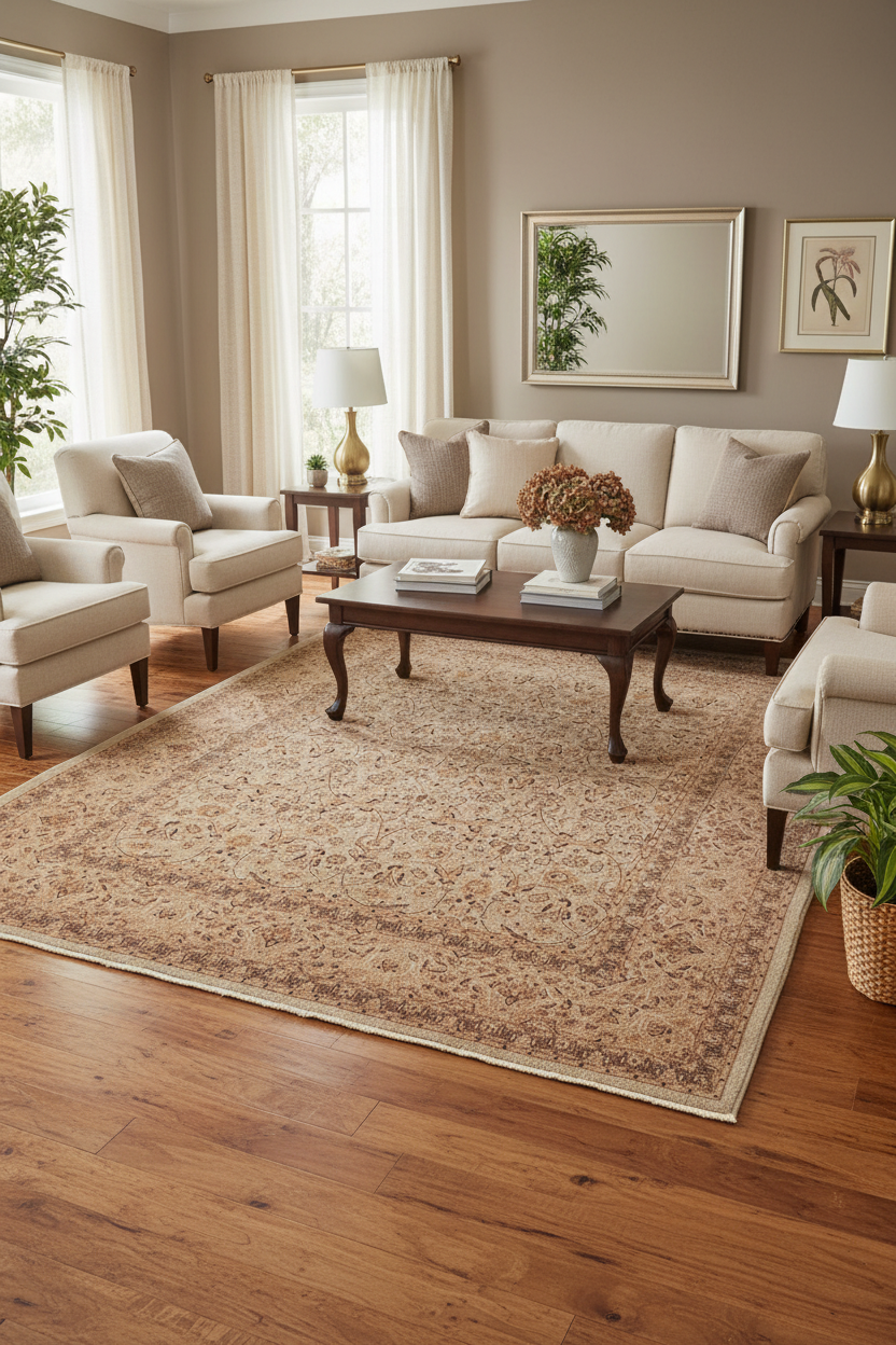 handmade Traditional  Blue Tan Hand Knotted RECTANGLE 100% WOOL area rug 8'X11'