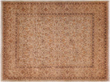 Turkish Knotted Istanbul Elin Blue/Tan Wool Rug - 8'2'' x 10'6''