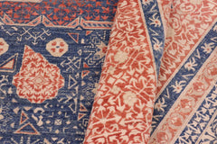 handmade Geometric Mamluk Rust Blue Hand Knotted RECTANGLE 100% WOOL area rug 10 x 14