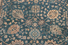 handmade Traditional Design Teal Blue Tan Hand Knotted RECTANGLE 100% WOOL area rug 8'X10'