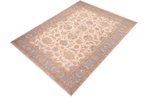 handmade Traditional Kafkaz Ivory Lt. Blue Hand Knotted RECTANGLE 100% WOOL area rug 10x14
