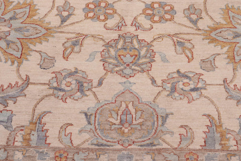 handmade Traditional Kafkaz Ivory Lt. Blue Hand Knotted RECTANGLE 100% WOOL area rug 10x14