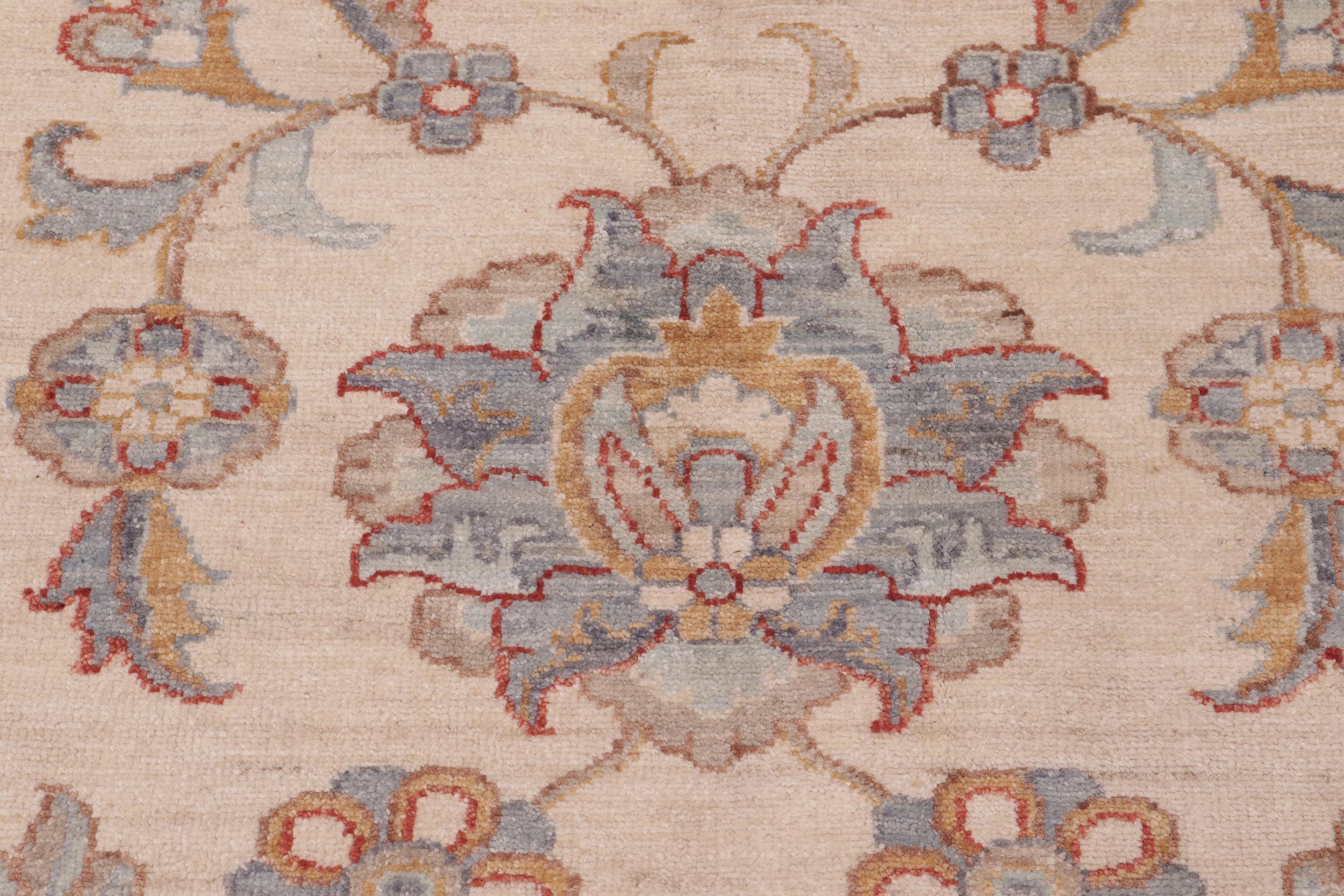 handmade Traditional Kafkaz Ivory Lt. Blue Hand Knotted RECTANGLE 100% WOOL area rug 10x14