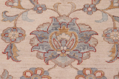 handmade Traditional Kafkaz Ivory Lt. Blue Hand Knotted RECTANGLE 100% WOOL area rug 10x14