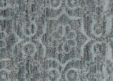 handmade Modern Kafkaz Gray Gray Hand Knotted RECTANGLE WOOL&VISCOU area rug 4 x 6
