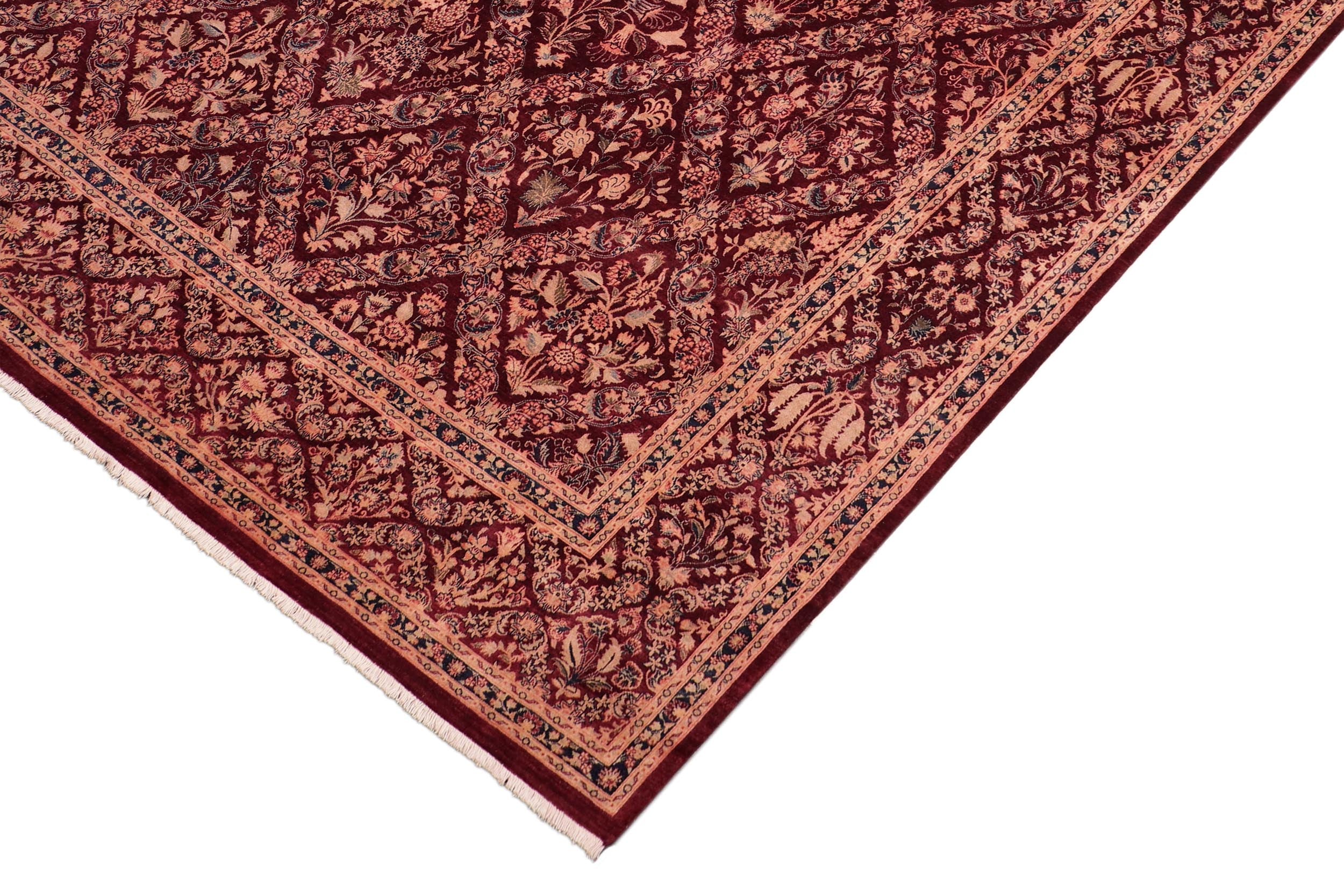 handmade Transitional Nadeem Aubergine Aubergine Hand Knotted RECTANGLE 100% WOOL area rug 8 x 10