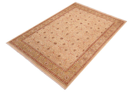 handmade Transitional Taj Ivory Lt. Green Hand Knotted RECTANGLE 100% WOOL area rug 8 x 10