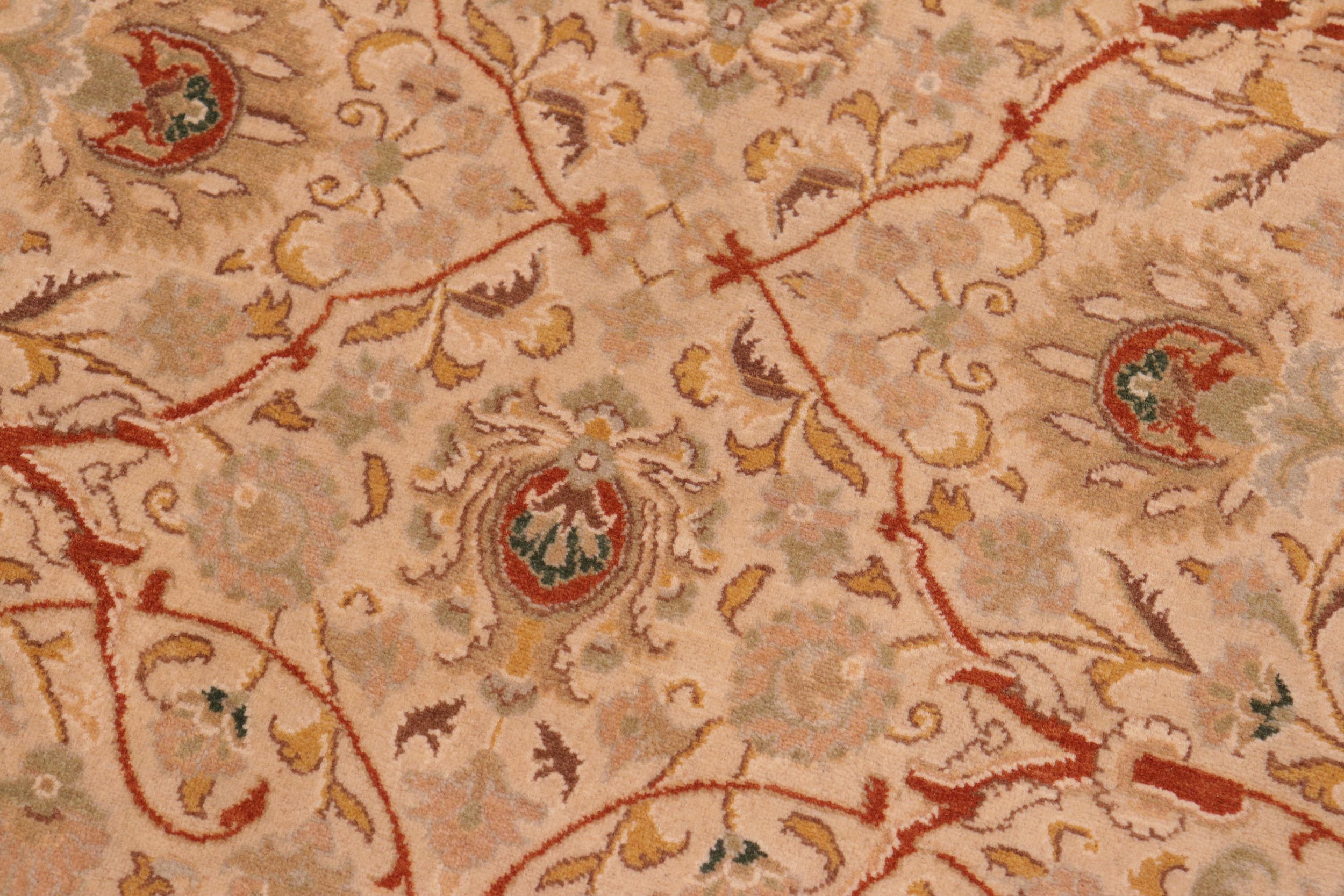 handmade Transitional Taj Ivory Lt. Green Hand Knotted RECTANGLE 100% WOOL area rug 8 x 10