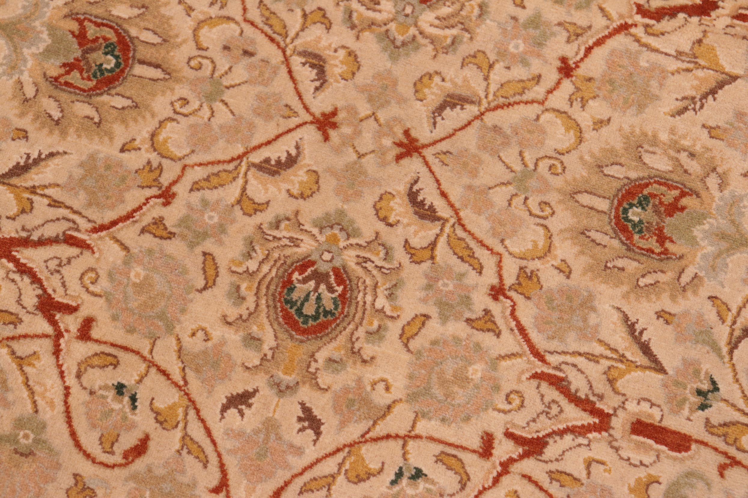 handmade Transitional Taj Ivory Lt. Green Hand Knotted RECTANGLE 100% WOOL area rug 8x10