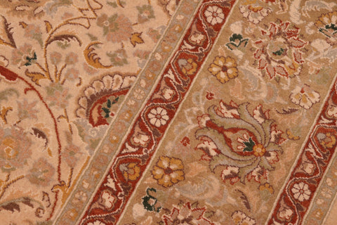 handmade Transitional Taj Ivory Lt. Green Hand Knotted RECTANGLE 100% WOOL area rug 8 x 10