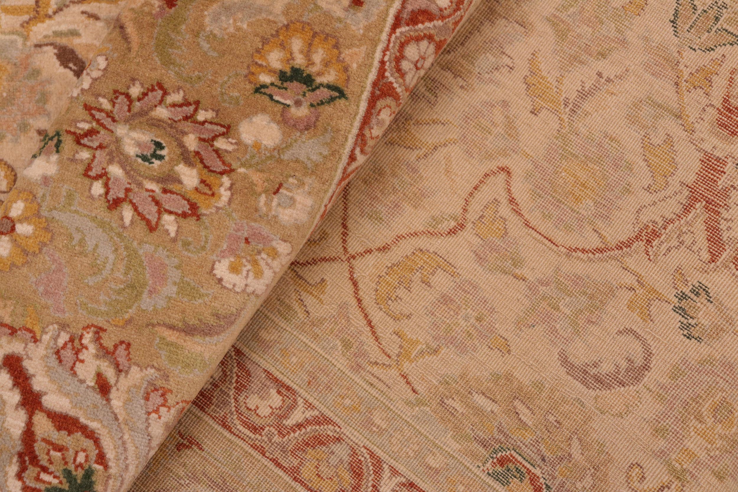 handmade Transitional Taj Ivory Lt. Green Hand Knotted RECTANGLE 100% WOOL area rug 8 x 10