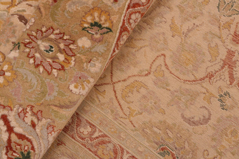 handmade Transitional Taj Ivory Lt. Green Hand Knotted RECTANGLE 100% WOOL area rug 8 x 10