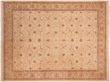 handmade Traditional Taj Ivory Lt. Green Hand Knotted RECTANGLE 100% WOOL area rug 8x10