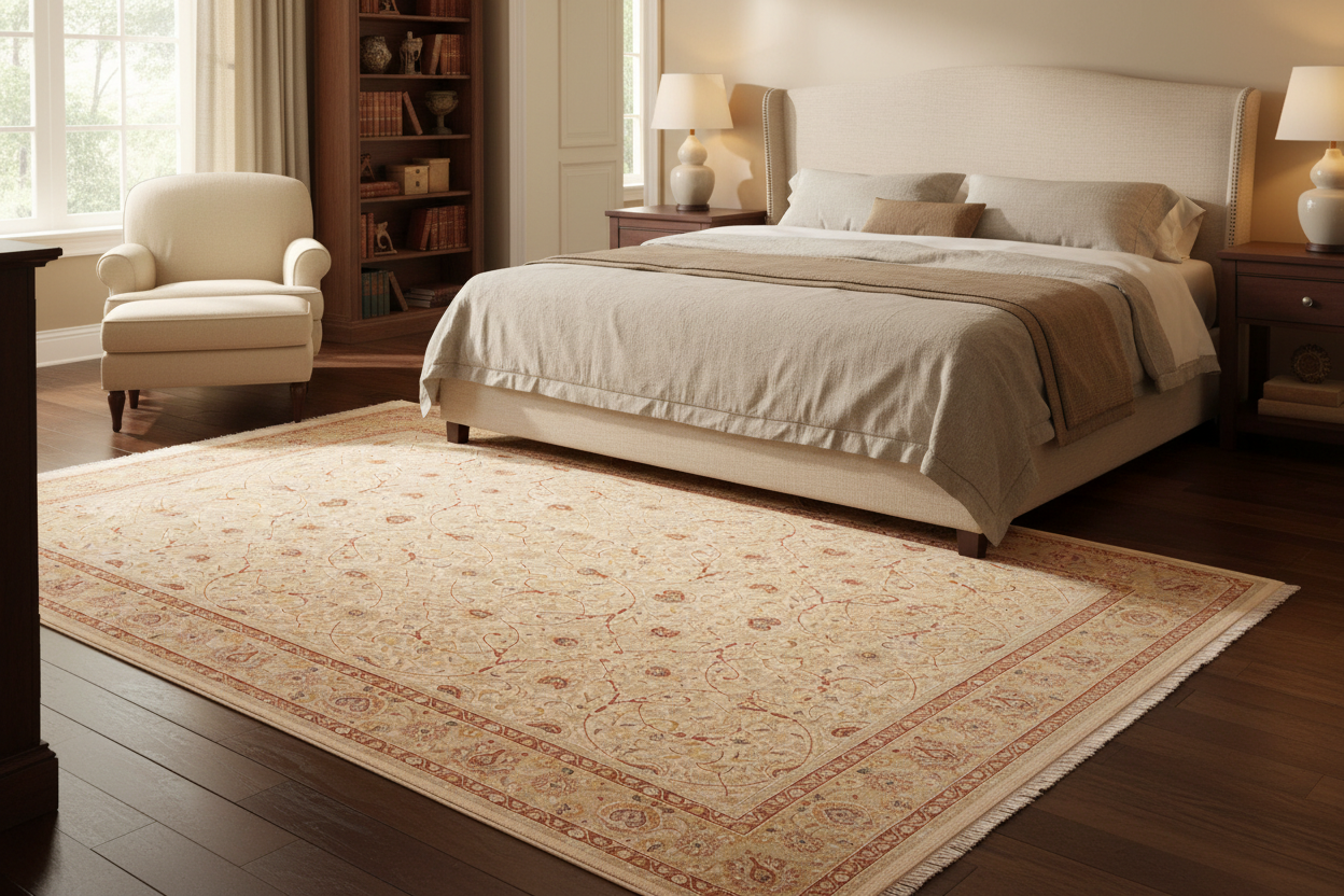 handmade Transitional Taj Ivory Lt. Green Hand Knotted RECTANGLE 100% WOOL area rug 8 x 10