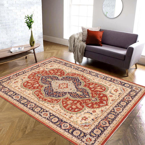 handmade Traditional Kafkaz Rust Beige Hand Knotted RECTANGLE 100% WOOL area rug 10' x 14'