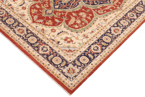 handmade Traditional Kafkaz Rust Beige Hand Knotted RECTANGLE 100% WOOL area rug 10' x 14'