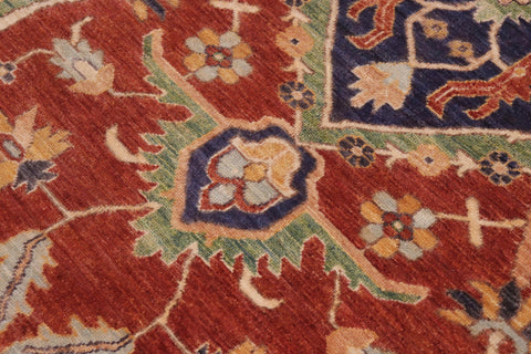 handmade Traditional Kafkaz Rust Beige Hand Knotted RECTANGLE 100% WOOL area rug 10' x 14'