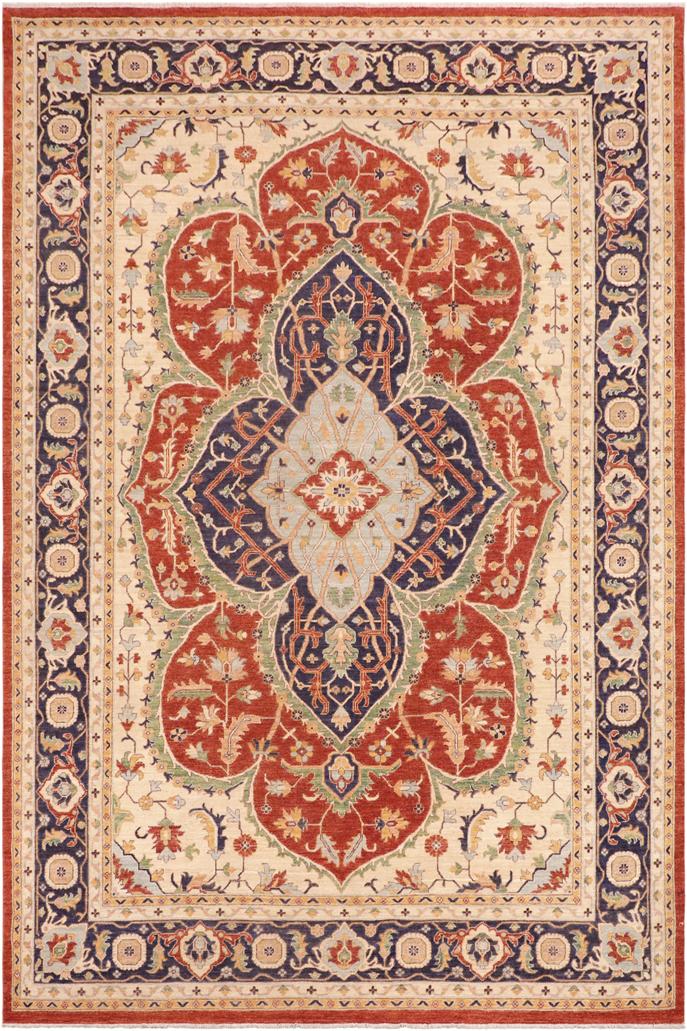 handmade Traditional Kafkaz Rust Beige Hand Knotted RECTANGLE 100% WOOL area rug 10X14