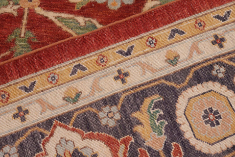 handmade Traditional Kafkaz Rust Beige Hand Knotted RECTANGLE 100% WOOL area rug 10' x 14'