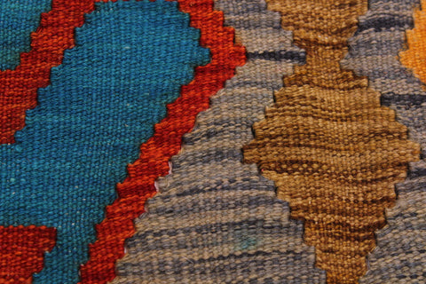 handmade Geometric Kilim Red Brown Hand-Woven RECTANGLE 100% WOOL area rug 6 x 10