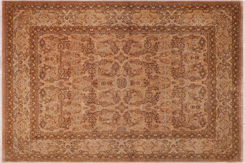 handmade Transitional Design Tan Lt. Blue Hand Knotted RECTANGLE 100% WOOL area rug 8' x 10'