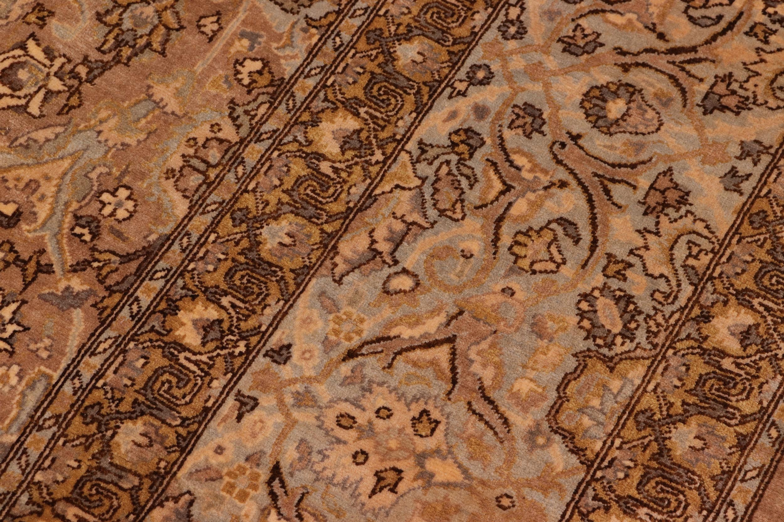 handmade Transitional Design Tan Lt. Blue Hand Knotted RECTANGLE 100% WOOL area rug 8' x 10'