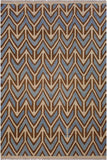 Flat Weave Kilim Antique Navaho Vintage handmade Modern Kilim Ivory Blue Hand-Woven Rectangle 100% Wool Area Rug 6x8 