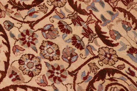 handmade Traditional Lahore Tan Brown Hand Knotted RECTANGLE 100% WOOL area rug 8' x 10'