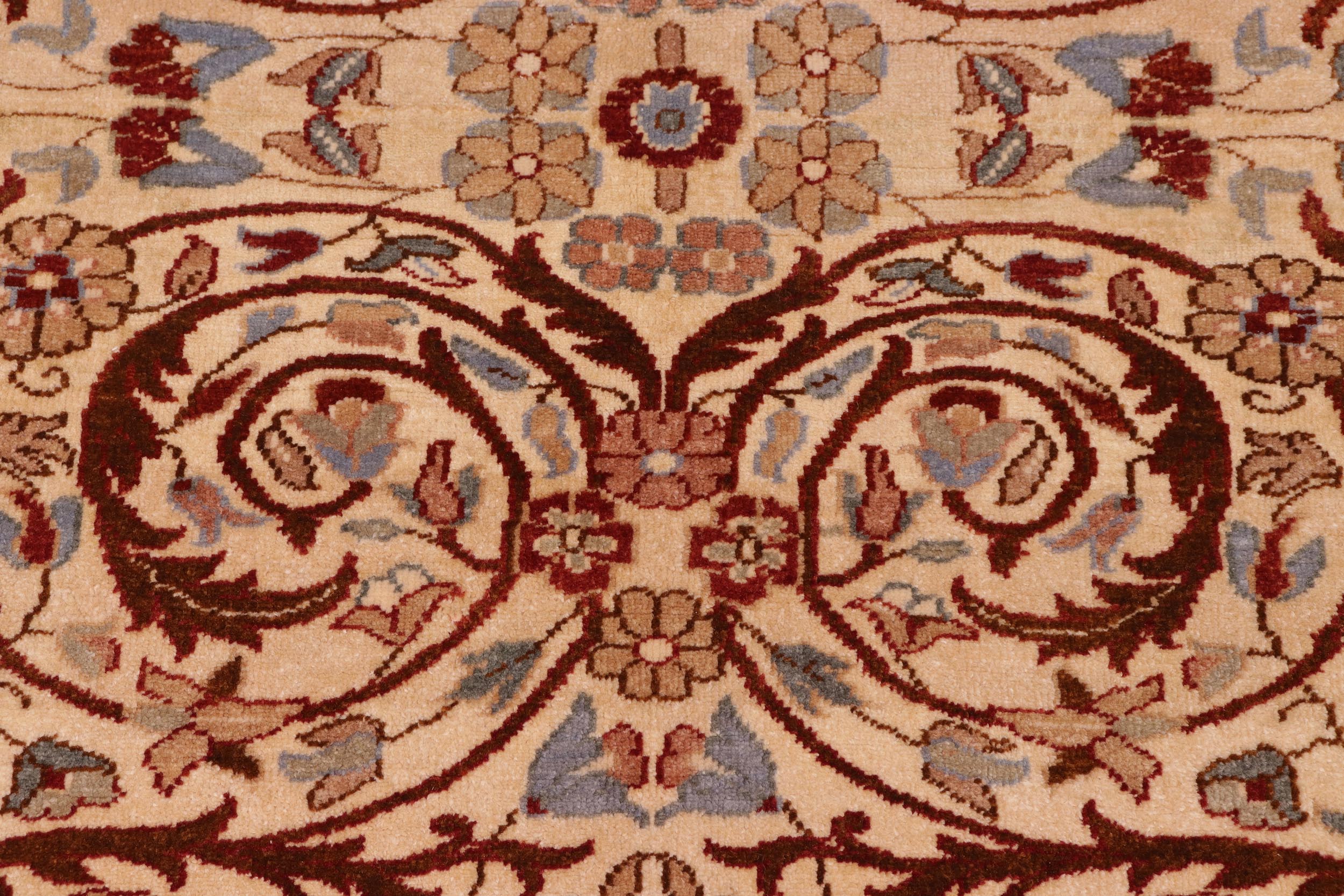 handmade Traditional Lahore Tan Brown Hand Knotted RECTANGLE 100% WOOL area rug 8' x 10'