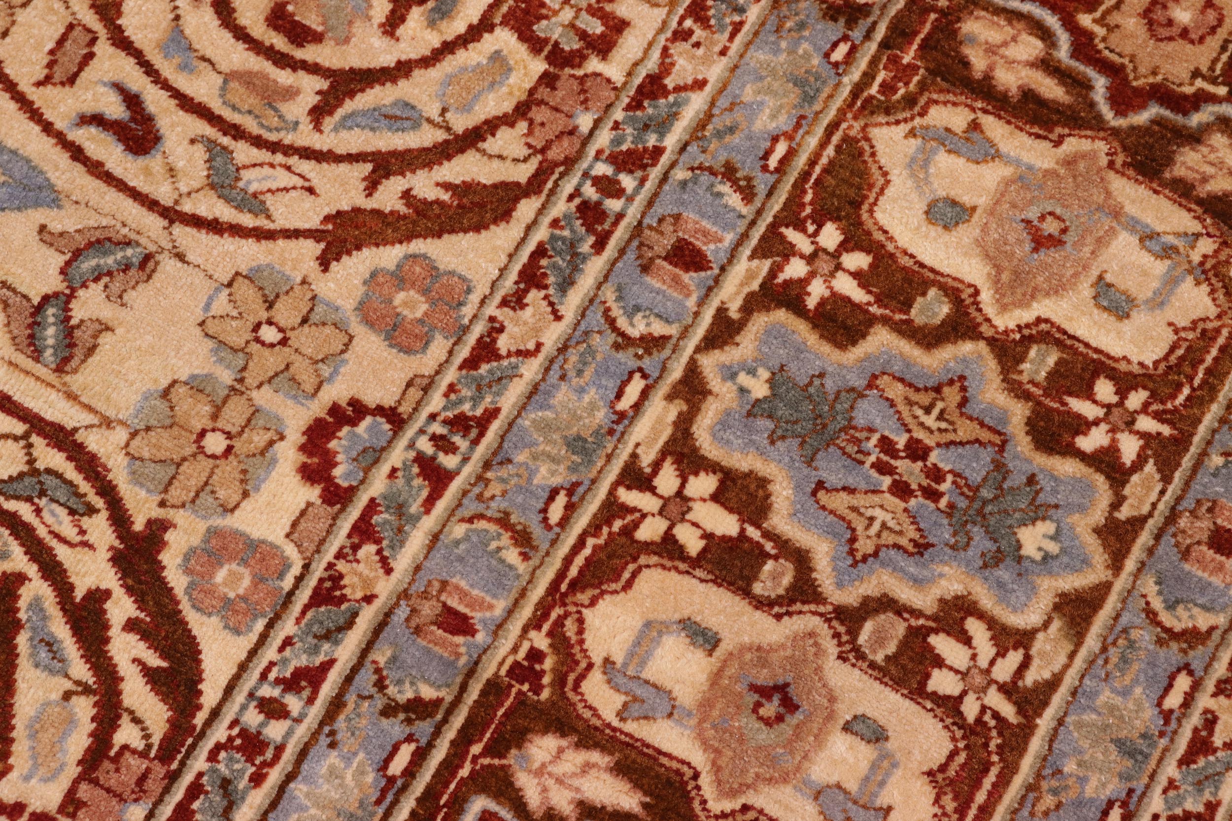 handmade Traditional Lahore Tan Brown Hand Knotted RECTANGLE 100% WOOL area rug 8' x 10'