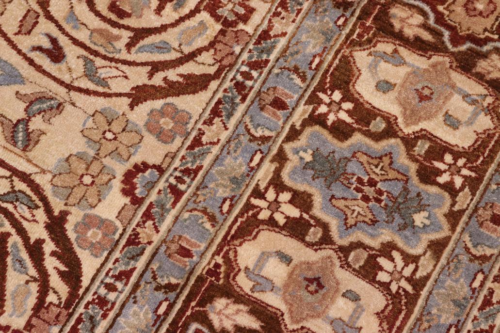 handmade Traditional Lahore Tan Brown Hand Knotted RECTANGLE 100% WOOL area rug 8'X10'