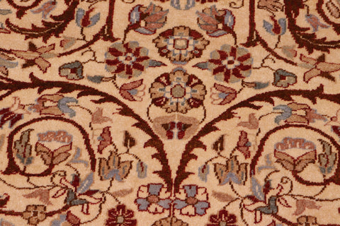 handmade Traditional Lahore Tan Brown Hand Knotted RECTANGLE 100% WOOL area rug 8' x 10'
