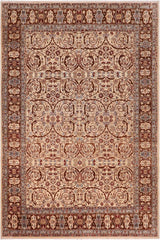 handmade Traditional Lahore Tan Brown Hand Knotted RECTANGLE 100% WOOL area rug 8'X10'