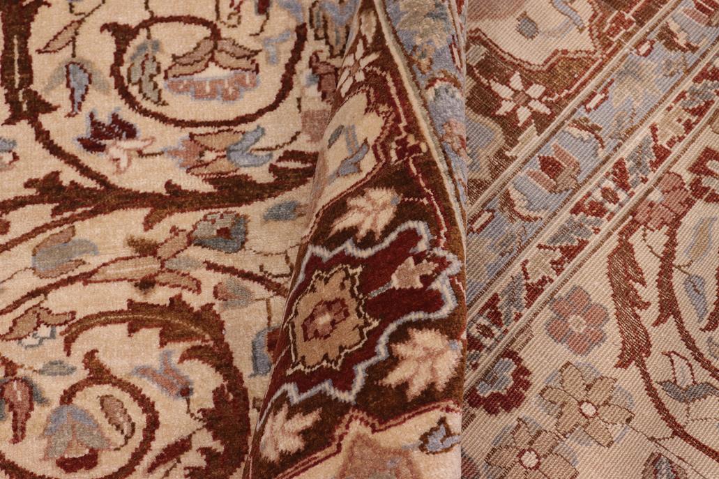 handmade Traditional Lahore Tan Brown Hand Knotted RECTANGLE 100% WOOL area rug 8'X10'