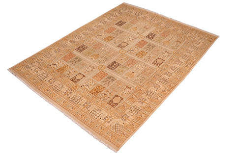 handmade Transitional Design Gold Brown Hand Knotted RECTANGLE 100% WOOL area rug 8' x 10'