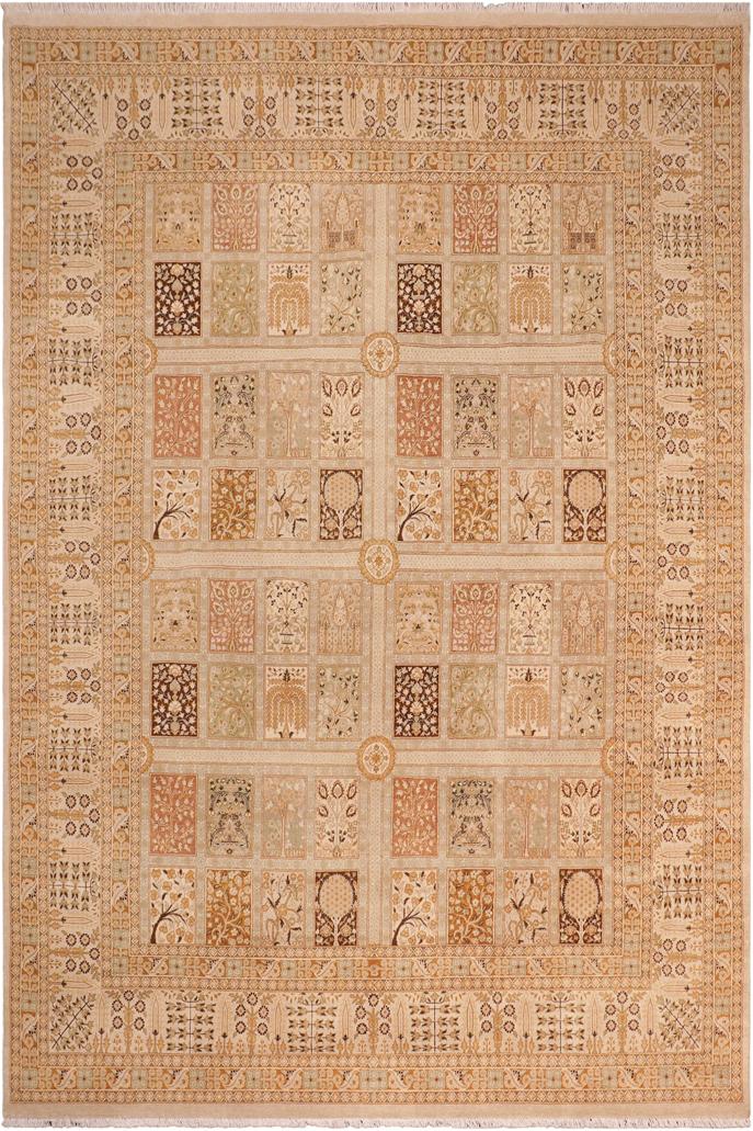 handmade Traditional Design Gold Brown Hand Knotted RECTANGLE 100% WOOL area rug 8'X10'